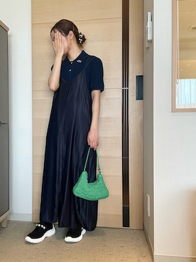 「LACOSTE」｜「アイテム（ワンピース/ドレス）」を使った、CHIHIROさん（レディース・150cm）の春コーディネート