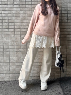 「KBF（ケイビーエフ）のアイテム（トップス）」を使った、CHIHIROさん（レディース・150cm）の春コーディネート