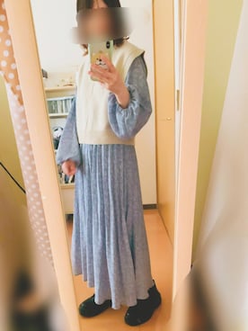 「ベスト×ワンピース」｜laugh＊さん（レディース・150cm）の秋コーディネート