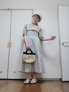 「アイテム（ブローチ/コサージュ）」を使った、◌̥*⃝ きぬ　🐾　さん（レディース・156cm）の夏コーディネート
