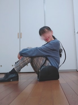 「チェック柄に恋してる」｜「アイテム（スウェット）」を使った、◌̥*⃝ きぬ　🐾　さん（レディース・156cm）の春コーディネート