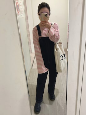 「A.P.C.」｜「アイテム（サロペット/オーバーオール）」を使った、a y aさん（レディース・146cm）の秋コーディネート