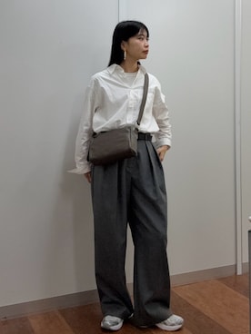 「russet（ラシット）のアイテム（ショルダーバッグ）」を使った、asaさん（レディース・163cm）の秋コーディネート