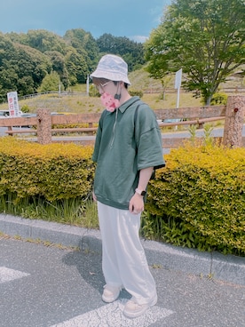 「HOOK（フック）のアイテム（帽子）」を使った、‍RYUさん（メンズ・171cm）の春コーディネート