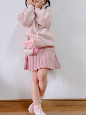 「petit main（プティマイン）のアイテム（スカート）」を使った、nmさん（キッズ・120cm）の秋コーディネート