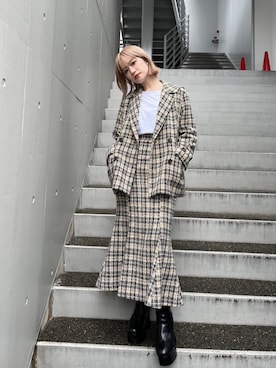 「MURUA（ムルーア）のアイテム（テーラードジャケット）」を使った、金澤 葵さん（レディース・158cm）の夏コーディネート