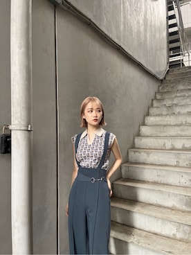 「#ワイドパンツ」｜金澤 葵さん（レディース・158cm）の夏コーディネート