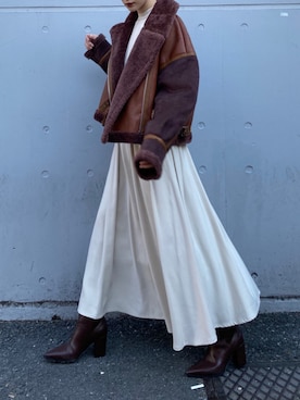 「#今日のコーデ」｜「アイテム（ブルゾン）」を使った、金澤 葵さん（レディース・158cm）の冬コーディネート