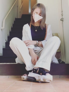 「classicalelf（クラシカルエルフ）のアイテム（パンツ）」を使った、head-tailさん（レディース・157cm）の春コーディネート