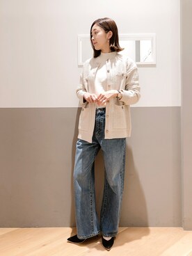 「YECCA VECCA（イェッカヴェッカ）のアイテム（カーディガン/ボレロ）」を使った、sakiyoさん（レディース・161cm）の秋コーディネート