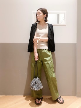 「スパンコール」｜「アイテム（ブルゾン）」を使った、sakiyoさん（レディース・161cm）の夏コーディネート
