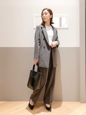 「YECCA VECCA（イェッカヴェッカ）のアイテム（トートバッグ）」を使った、sakiyoさん（レディース・161cm）の秋コーディネート