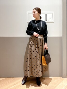 「YECCA VECCA（イェッカヴェッカ）のアイテム（スカート）」を使った、sakiyoさん（レディース・161cm）の冬コーディネート