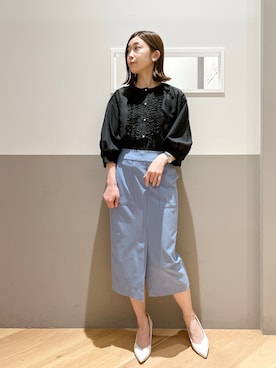 「YECCA VECCA（イェッカヴェッカ）のアイテム（スカート）」を使った、sakiyoさん（レディース・161cm）の春コーディネート