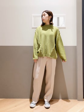 「YECCA VECCA（イェッカヴェッカ）のアイテム（イヤリング）」を使った、sakiyoさん（レディース・161cm）の冬コーディネート
