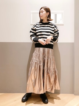 「YECCA VECCA（イェッカヴェッカ）のアイテム（トップス）」を使った、sakiyoさん（レディース・161cm）の秋コーディネート