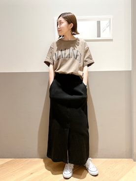 「YECCA VECCA（イェッカヴェッカ）のアイテム（スカート）」を使った、sakiyoさん（レディース・161cm）の夏コーディネート