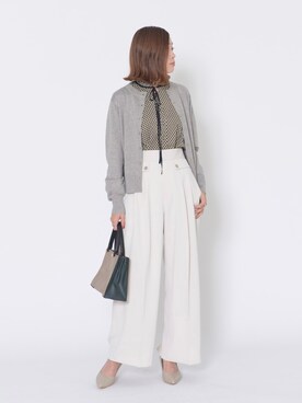 「YECCA VECCA（イェッカヴェッカ）のアイテム（カーディガン/ボレロ）」を使った、sakiyoさん（レディース・161cm）の冬コーディネート