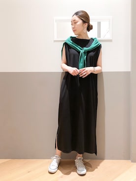 「YECCA VECCA（イェッカヴェッカ）のアイテム（カーディガン/ボレロ）」を使った、sakiyoさん（レディース・161cm）の夏コーディネート