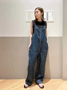 「Editt by YECCA VECCA（エディットバイイェッカヴェッカ）のアイテム（サロペット/オーバーオール）」を使った、sakiyoさん（レディース・161cm）の夏コーディネート