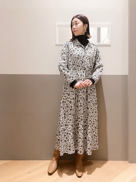 「ボウタイ」｜「アイテム（アクセサリー）」を使った、sakiyoさん（レディース・161cm）の冬コーディネート