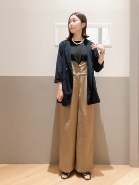 「Editt by YECCA VECCA（エディットバイイェッカヴェッカ）のアイテム（サロペット/オーバーオール）」を使った、sakiyoさん（レディース・161cm）の春コーディネート
