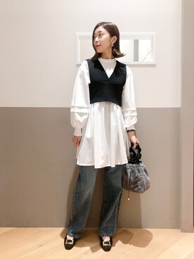 「重ね着ベストシーズン」｜「アイテム（パンプス）」を使った、sakiyoさん（レディース・161cm）の秋コーディネート