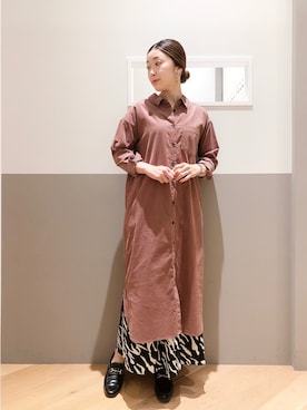「ビットローファー」｜「アイテム（ワンピース）」を使った、sakiyoさん（レディース・161cm）の秋コーディネート