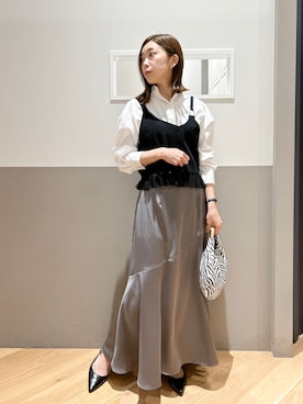 「YECCA VECCA（イェッカヴェッカ）のアイテム（スカート）」を使った、sakiyoさん（レディース・161cm）の冬コーディネート