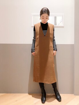 「YECCA VECCA（イェッカヴェッカ）のアイテム」を使った、sakiyoさん（レディース・161cm）の冬コーディネート
