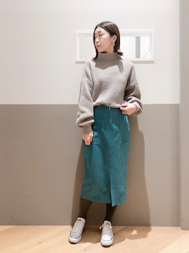 「YECCA VECCA（イェッカヴェッカ）のアイテム（スカート）」を使った、sakiyoさん（レディース・161cm）の冬コーディネート