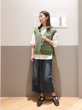 「YECCA VECCA（イェッカヴェッカ）のアイテム（カーディガン/ボレロ）」を使った、sakiyoさん（レディース・161cm）の秋コーディネート