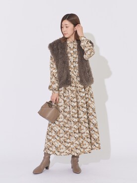 「YECCA VECCA（イェッカヴェッカ）のアイテム（ワンピース/ドレス）」を使った、sakiyoさん（レディース・161cm）の冬コーディネート