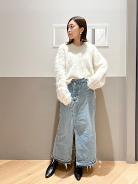 「YECCA VECCA（イェッカヴェッカ）のアイテム（スカート）」を使った、sakiyoさん（レディース・161cm）の冬コーディネート