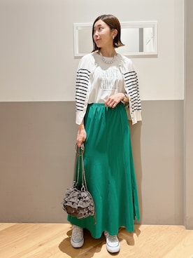 「YECCA VECCA（イェッカヴェッカ）のアイテム（スカート）」を使った、sakiyoさん（レディース・161cm）の夏コーディネート