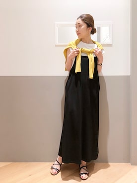 「YECCA VECCA（イェッカヴェッカ）のアイテム（カーディガン/ボレロ）」を使った、sakiyoさん（レディース・161cm）の春コーディネート