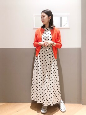 「YECCA VECCA（イェッカヴェッカ）のアイテム（カーディガン/ボレロ）」を使った、sakiyoさん（レディース・161cm）の夏コーディネート