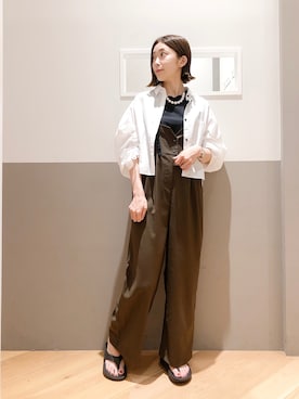 「Editt by YECCA VECCA（エディットバイイェッカヴェッカ）のアイテム（サロペット/オーバーオール）」を使った、sakiyoさん（レディース・161cm）の夏コーディネート
