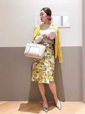 「YECCA VECCA（イェッカヴェッカ）のアイテム（カーディガン/ボレロ）」を使った、sakiyoさん（レディース・161cm）の春コーディネート