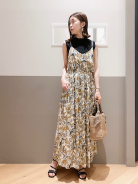 「ペーパーバッグ」｜「アイテム（ワンピース/ドレス）」を使った、sakiyoさん（レディース・161cm）の夏コーディネート