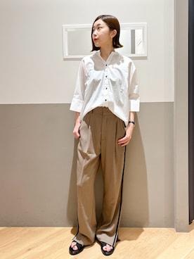 「YECCA VECCA（イェッカヴェッカ）のアイテム（パンツ）」を使った、sakiyoさん（レディース・161cm）の夏コーディネート