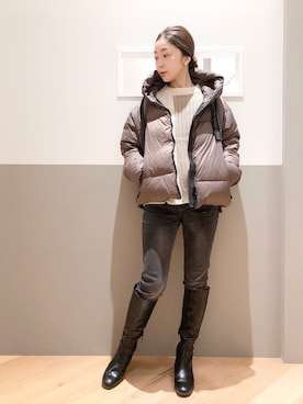 「YECCA VECCA（イェッカヴェッカ）のアイテム（ダウンジャケット/コート）」を使った、sakiyoさん（レディース・161cm）の秋コーディネート