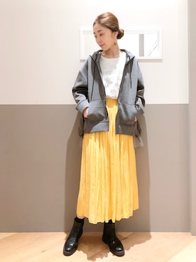 「YECCA VECCA（イェッカヴェッカ）のアイテム（ジャケット/アウター）」を使った、sakiyoさん（レディース・161cm）の秋コーディネート