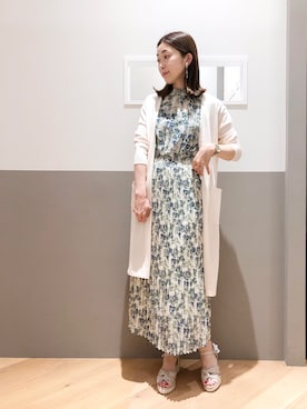 「YECCA VECCA（イェッカヴェッカ）のアイテム（カーディガン/ボレロ）」を使った、sakiyoさん（レディース・161cm）の夏コーディネート