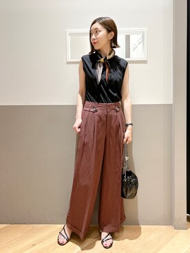 「YECCA VECCA（イェッカヴェッカ）のアイテム（パンツ）」を使った、sakiyoさん（レディース・161cm）の夏コーディネート