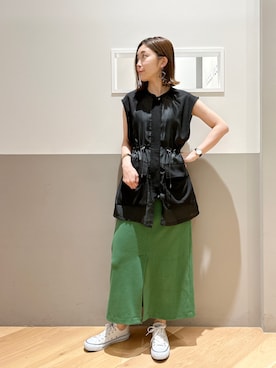 「YECCA VECCA（イェッカヴェッカ）のアイテム（スカート）」を使った、sakiyoさん（レディース・161cm）の春コーディネート