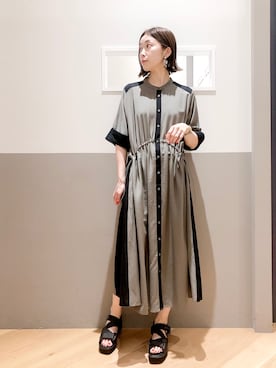 「アツいコーデ全部見せ」｜「アイテム（シャツワンピース）」を使った、sakiyoさん（レディース・161cm）の夏コーディネート