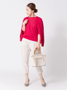 「YECCA VECCA（イェッカヴェッカ）のアイテム（カーディガン/ボレロ）」を使った、sakiyoさん（レディース・161cm）の春コーディネート