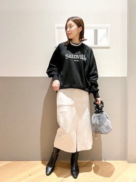 「YECCA VECCA（イェッカヴェッカ）のアイテム（スカート）」を使った、sakiyoさん（レディース・161cm）の冬コーディネート