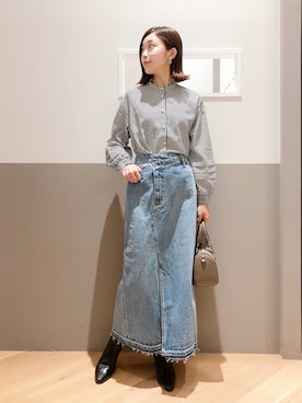 「アイテム（イヤリング、グレー系）」を使った、sakiyoさん（レディース・161cm）の秋コーディネート